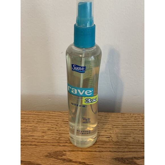 Suave Rave Styling Spray 3X Hair Ultra Firm Hold 8.5oz y2k rare Scrunch Clear - Picture 1 of 8
